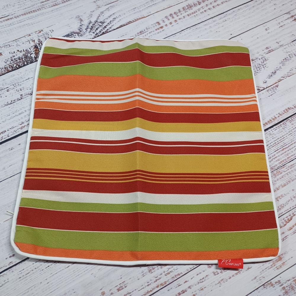 PCinfuns (Pampered Chef) Patio Chair Covers 18x18 Multi NWOT Striped Set of 8